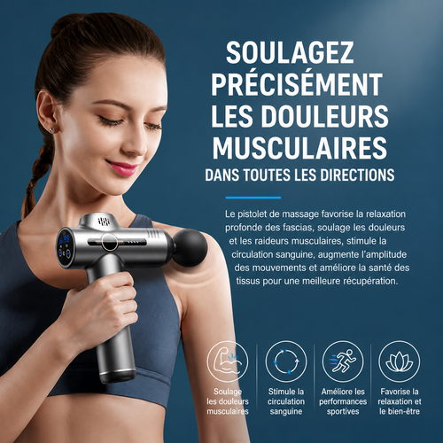 PULSEVA™ | Pistolet de Massage – Récupération Musculaire Profonde